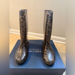 Stuart Weitzman Animal Print Rubber Boots